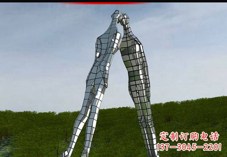 贵州爱的无限，不锈钢情侣人物雕塑