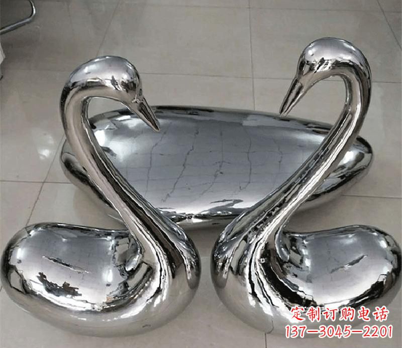 贵州高端定制不锈钢天鹅雕塑