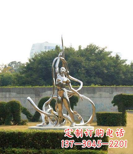 贵州跳丝带魅力少女铜雕