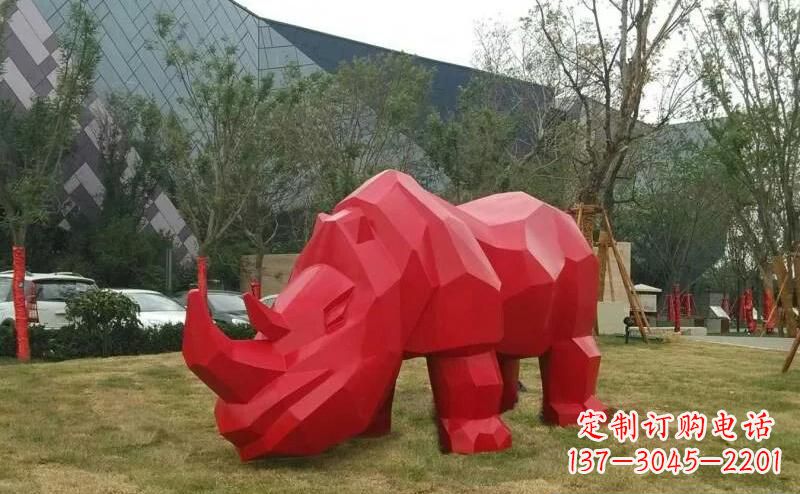 贵州摩洛哥高端不锈钢犀牛雕塑