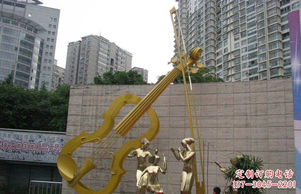 贵州不锈钢演奏大提琴雕塑