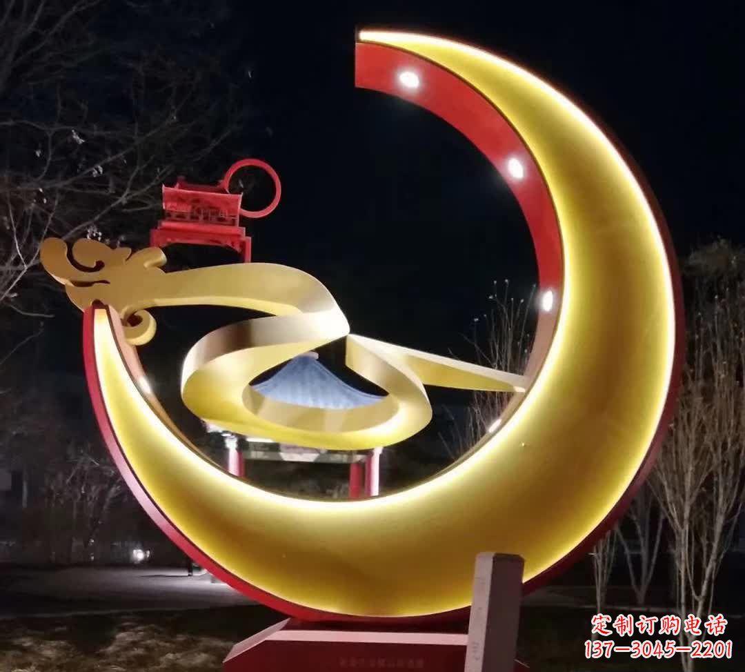 贵州精致不锈钢月亮雕塑