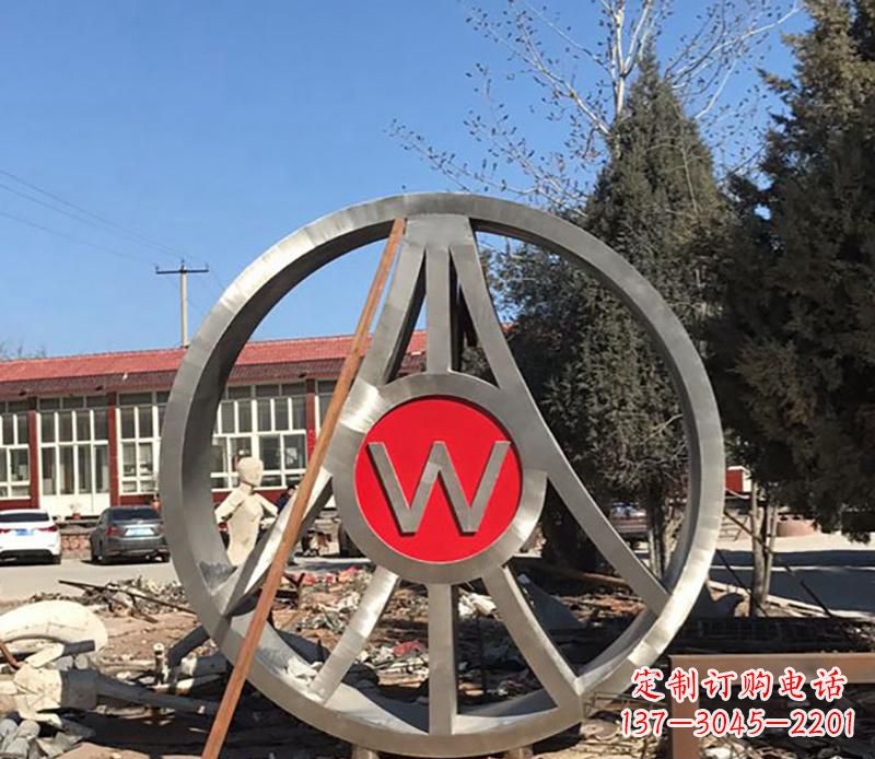 贵州精美的不锈钢圆球字母景观雕塑