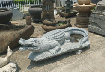 贵州精美的鳄鱼花岗岩动物雕塑