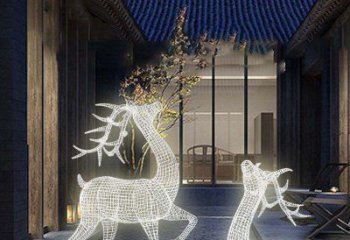 贵州发光精致梅花鹿雕塑