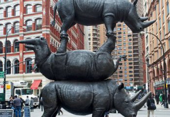 贵州精美犀牛铜雕，城市街道创意装饰