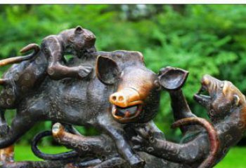 贵州艺术精美的豹子铜雕