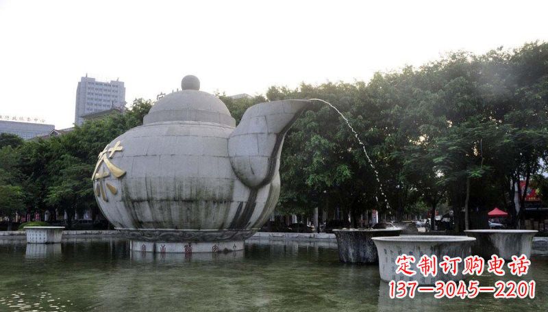 贵州精致雕塑茶壶石雕