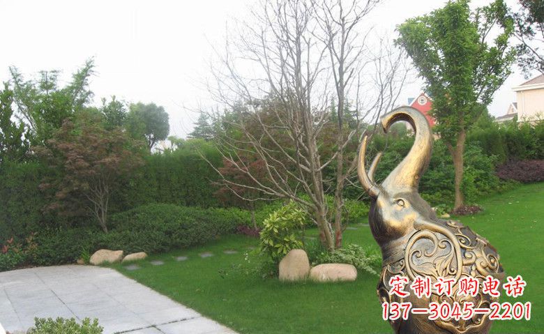 贵州公园装饰用铜制小象雕塑