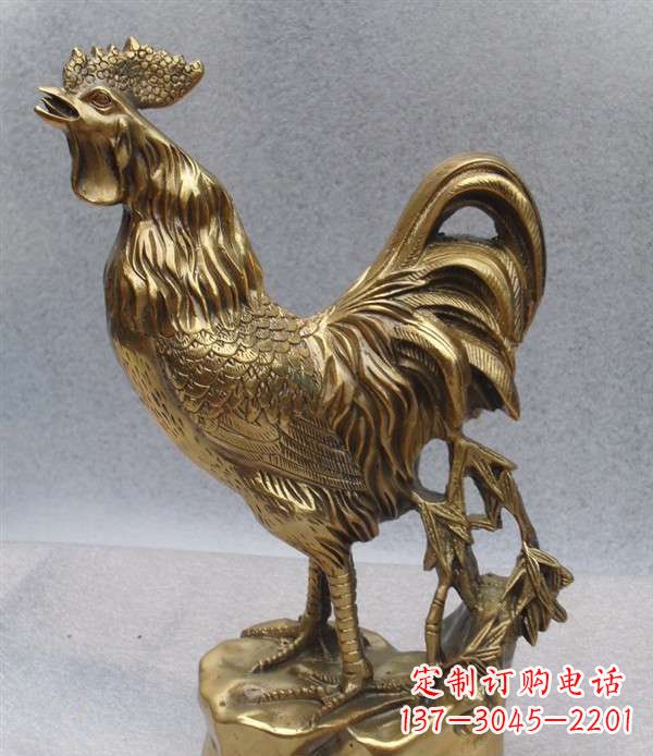 贵州经典公鸡铜雕