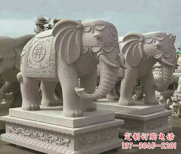 贵州精美大象大理石雕塑
