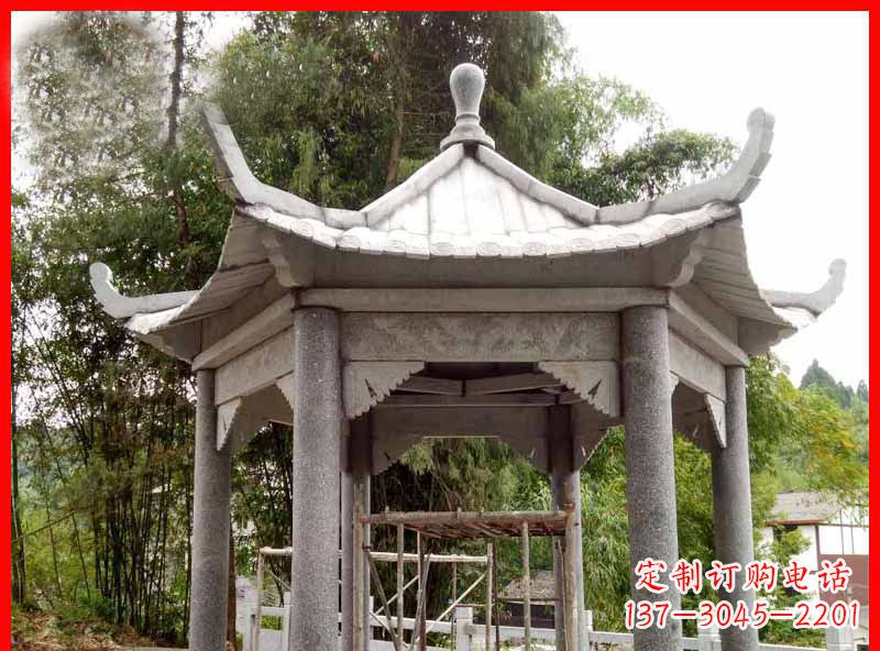 贵州复古公园石凉亭雕塑