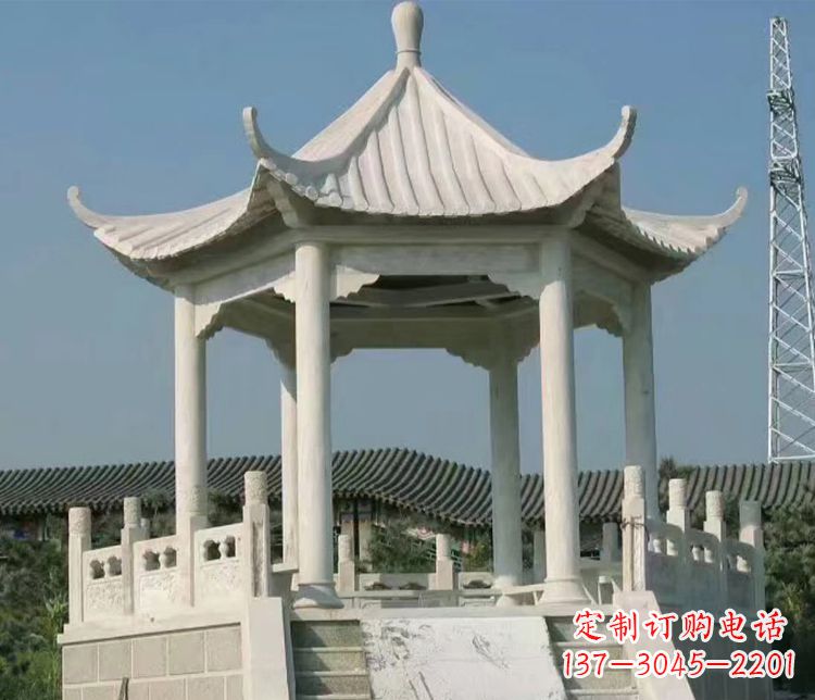 贵州极具视觉冲击力的大理石六角石凉亭雕塑