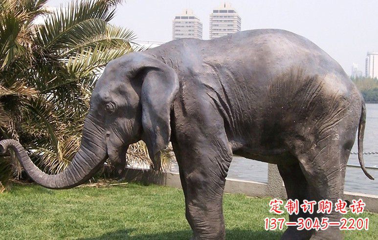 贵州公园大象铜雕塑