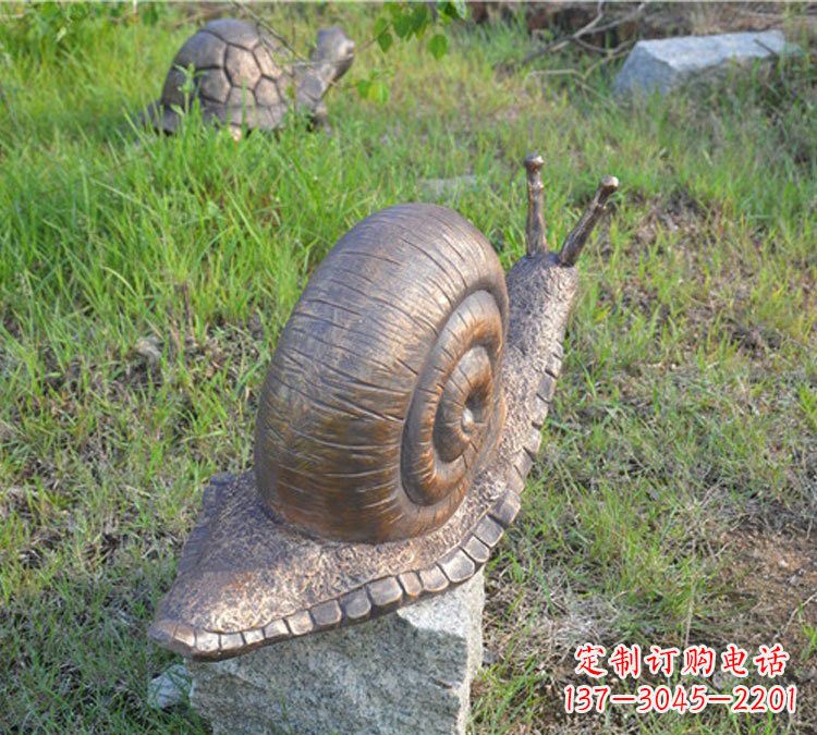 贵州全新玻璃钢材质仿真铜蜗牛雕塑