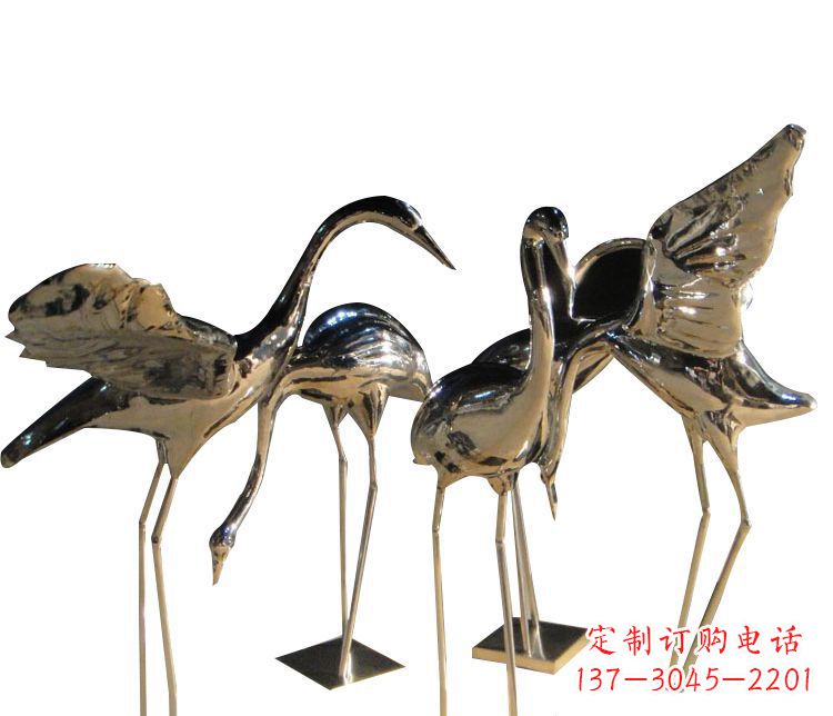 贵州三角中国领雕塑不锈钢仙鹤雕塑