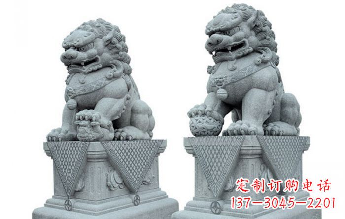 贵州公园动物青石狮子石雕