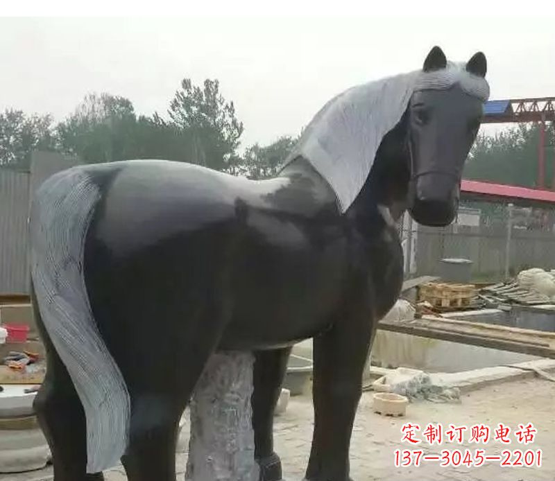 贵州公园动物小马石雕