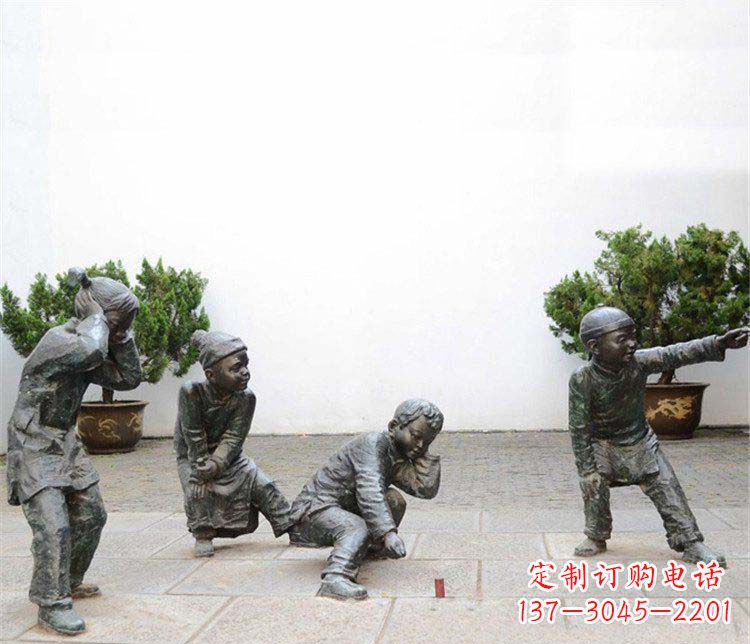 贵州公园放鞭炮的小孩小品铜雕