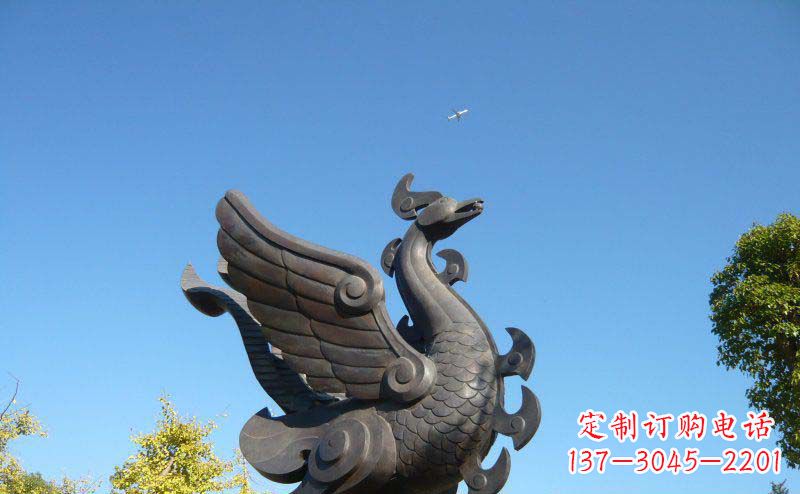 贵州公园凤凰景观铜雕