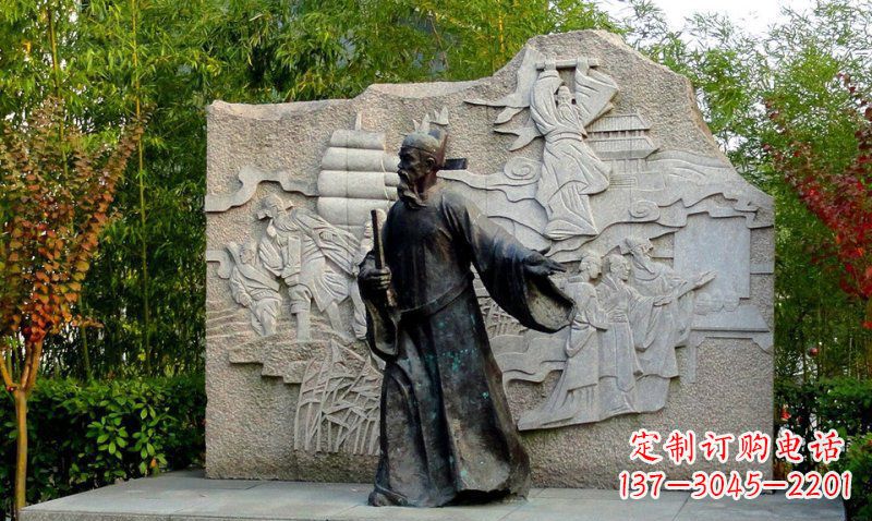 贵州海瑞古代名人铜雕领雕塑定制