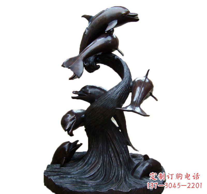 贵州产品名称海豚铜雕园林雕塑