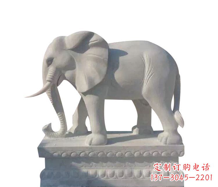 贵州公园汉白玉大象动物石雕