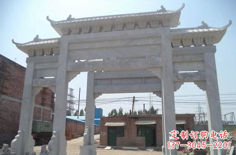 贵州牌坊石雕 – 三门牌坊石雕,极具风格的艺术品