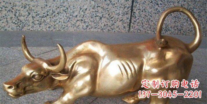 贵州公园华尔街牛动物铜雕