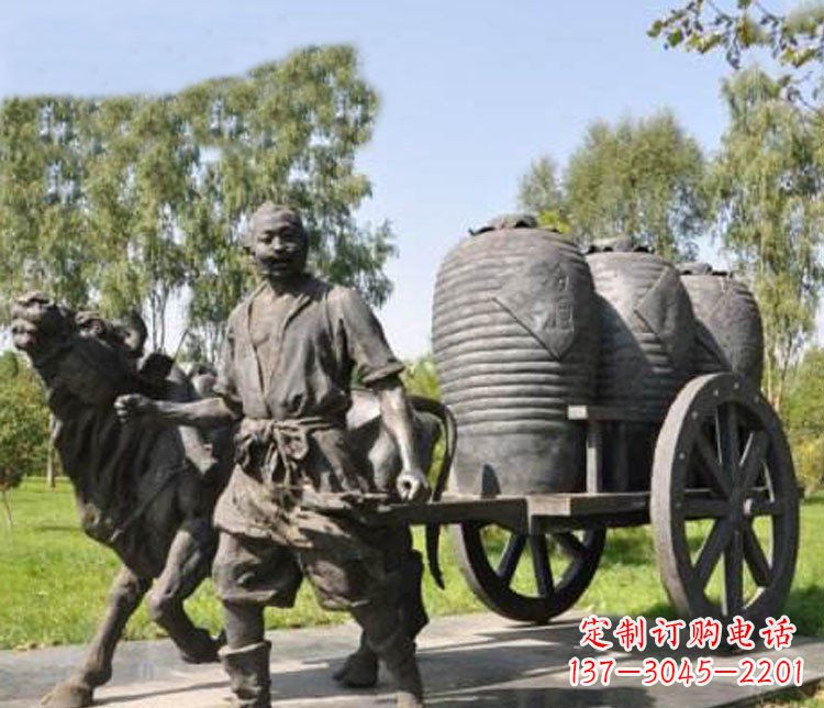 贵州唯美牛车铜雕
