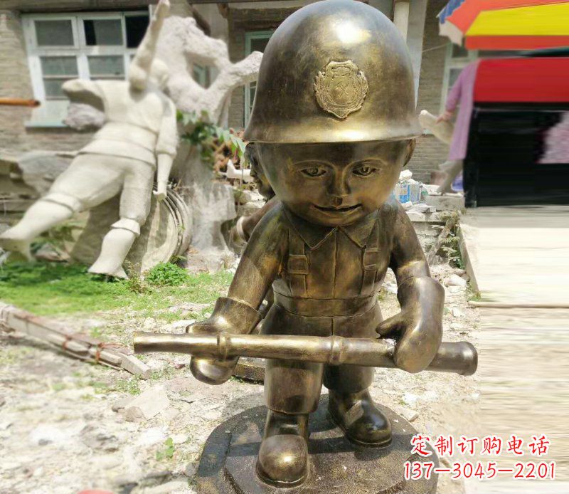 贵州精致细腻的交通警察铜雕