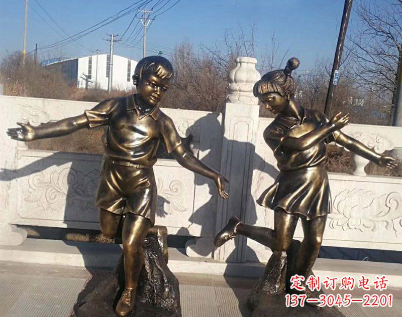贵州新颖花篮儿童铜雕