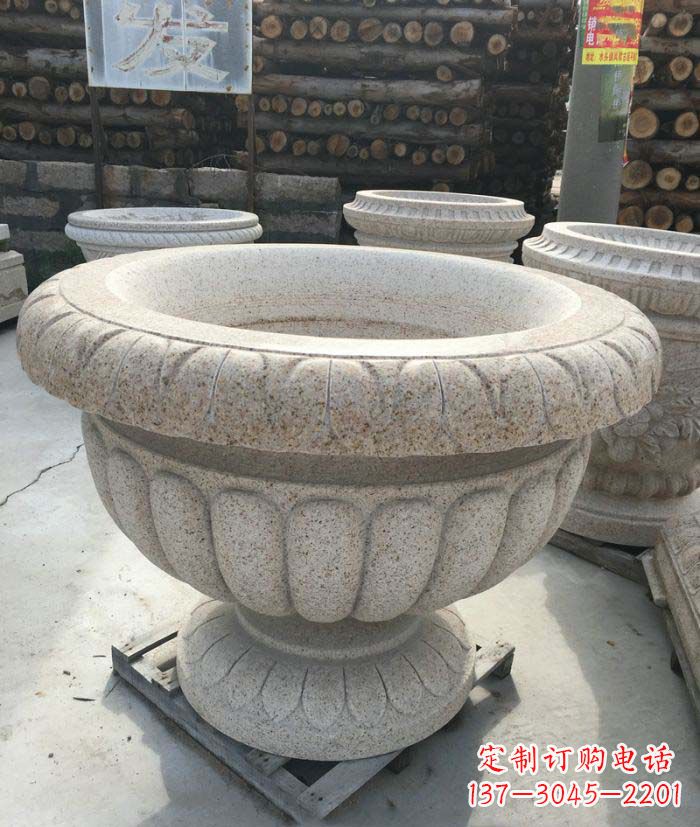 贵州高质量大理石花盆石雕
