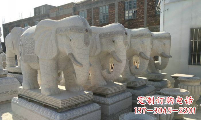 贵州缅甸大理石缅甸大象雕塑