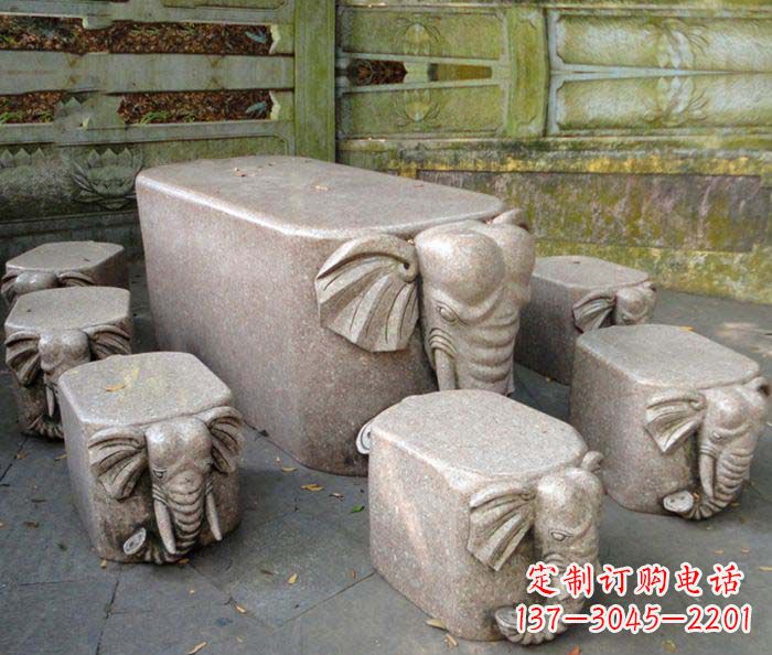 贵州精美小象大理石雕塑