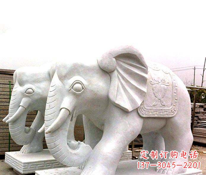 贵州精致细腻的大象石雕景观雕塑