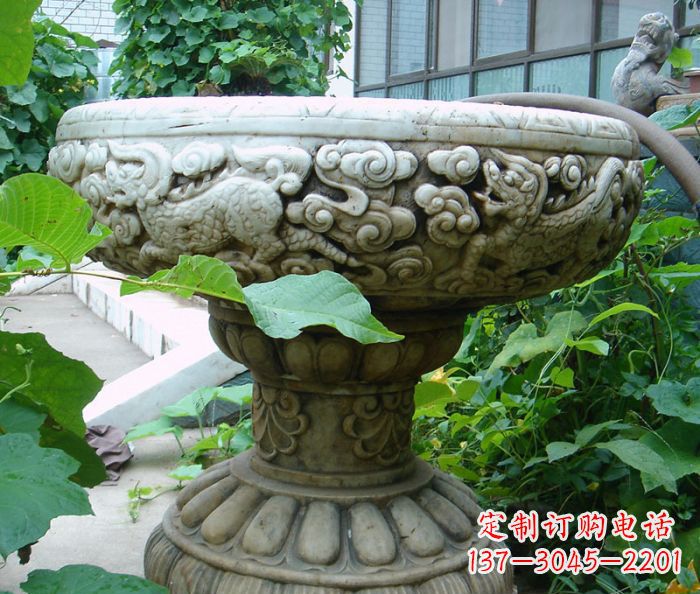 贵州仿古花盆石雕艺术品