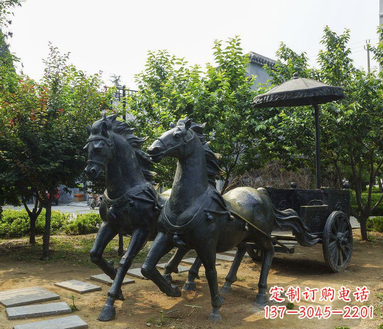 贵州风格弥漫的古典马车铜雕