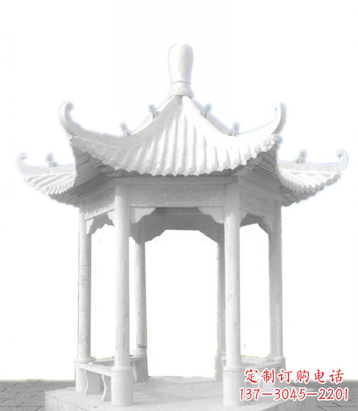 贵州汉白玉石凉亭雕塑