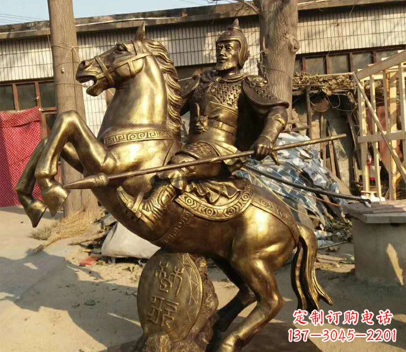 贵州公园景观将军骑马铜雕