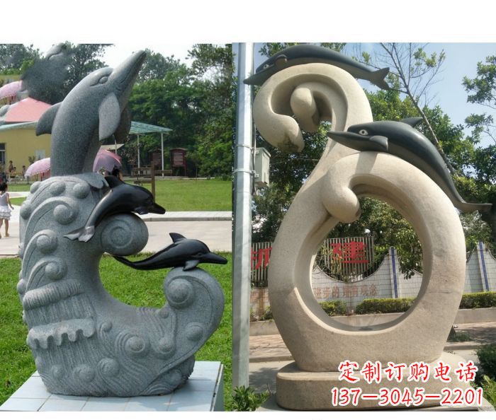 贵州海豚雕塑，让你的公园景观更加优美缤纷
