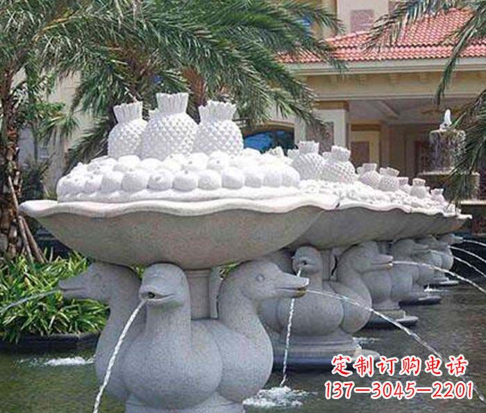 贵州公园景观天鹅喷泉石雕