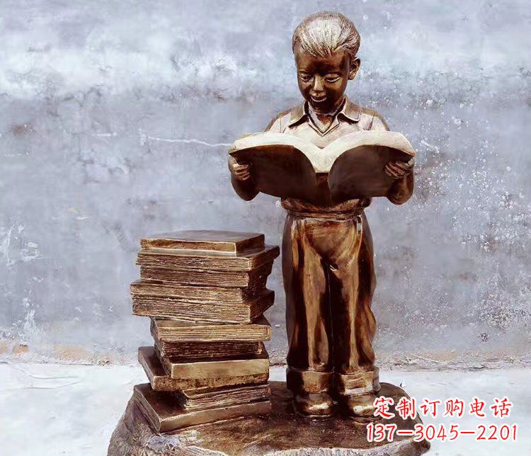 贵州玻璃钢仿铜小孩雕塑