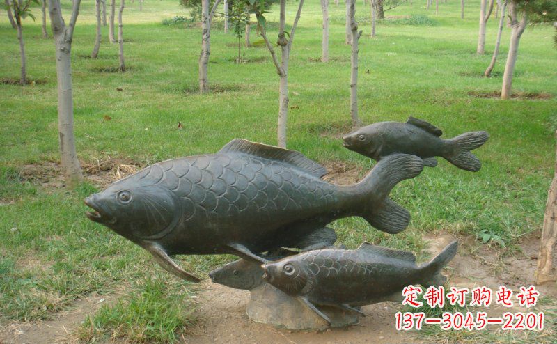贵州中领雕塑手工制作铜鲤鱼雕塑