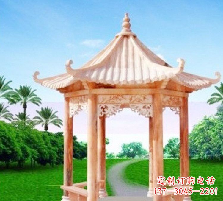 贵州艺术精美的六角凉亭石雕