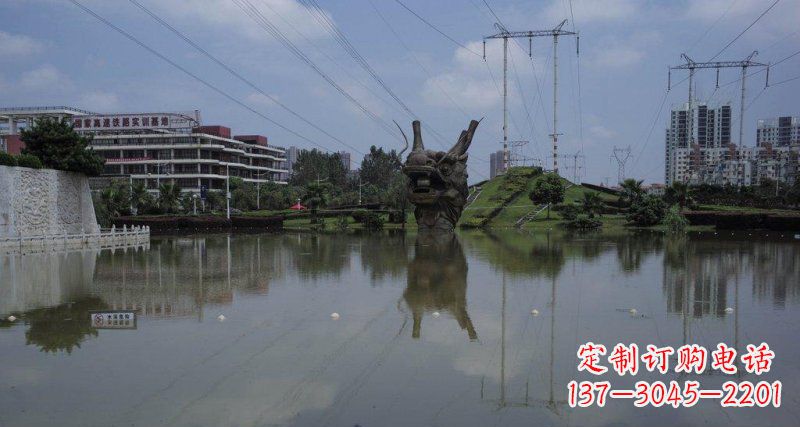 贵州公园龙头景观铜雕