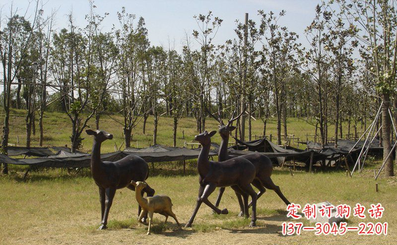 贵州优雅雕塑-梅花鹿铜雕
