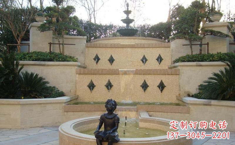贵州西方风尚小女孩铜雕