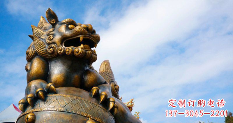 贵州大型铜雕狮子景观装置