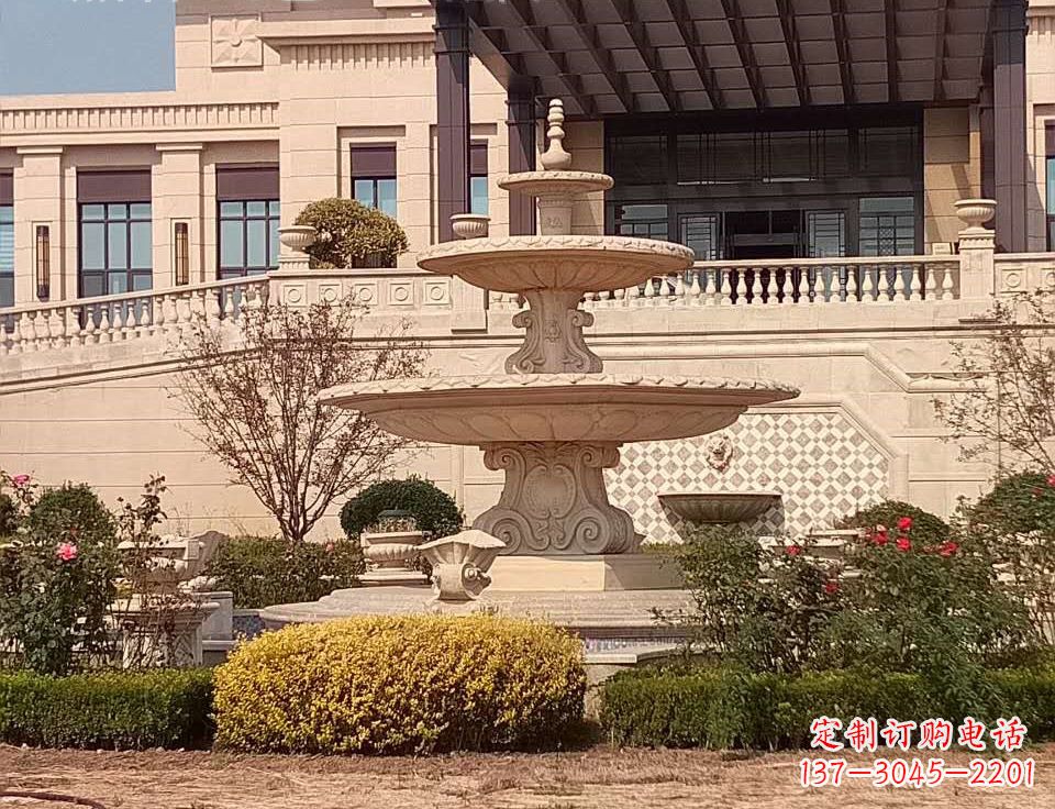贵州中领雕塑定制精美喷泉鱼石雕